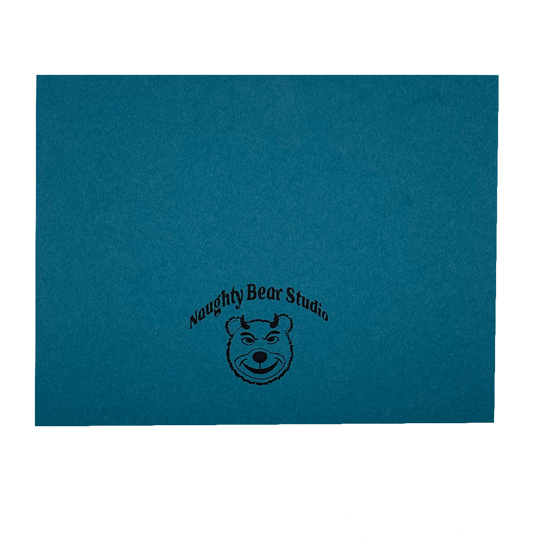 Holiday Greeting Card – Blue & Gold Birds on Pine Branch