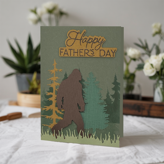 Father's Day Big Foot Themed Greeting Card