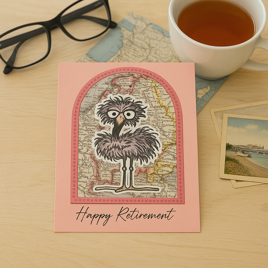 Happy Retirement Flamingo Card
