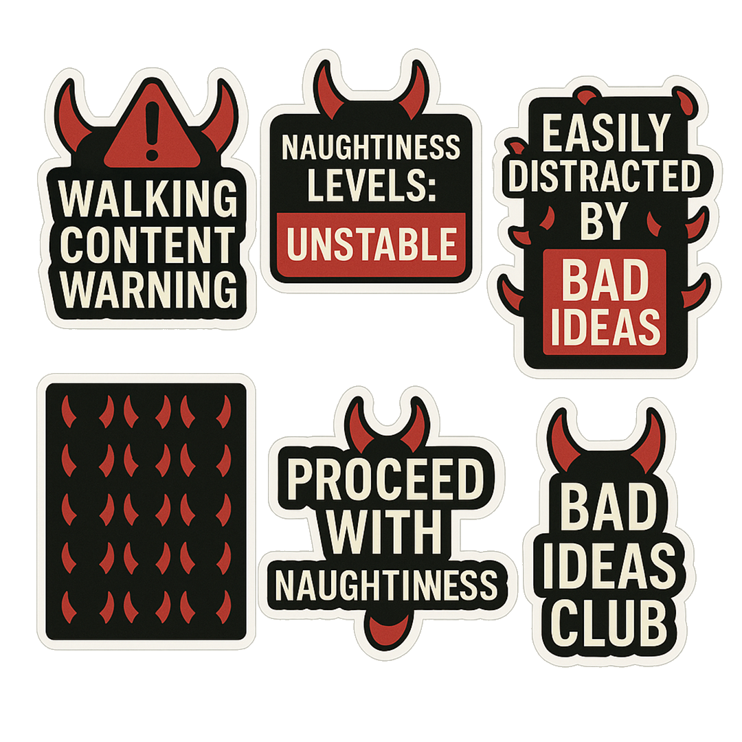 Naughty Warning Collection Stickers