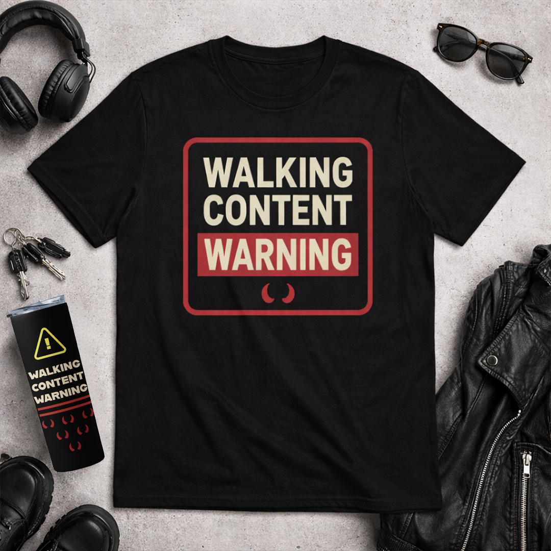 Walking Content Warning Short Sleeve T Shirt