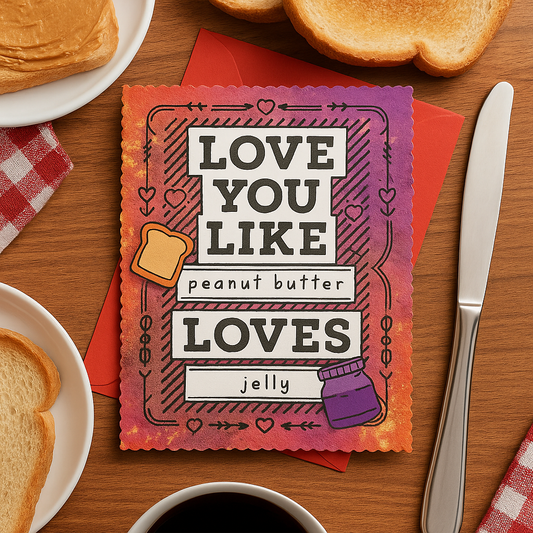 Love You Like Peanut Butter Loves Jelly – Greeting Card