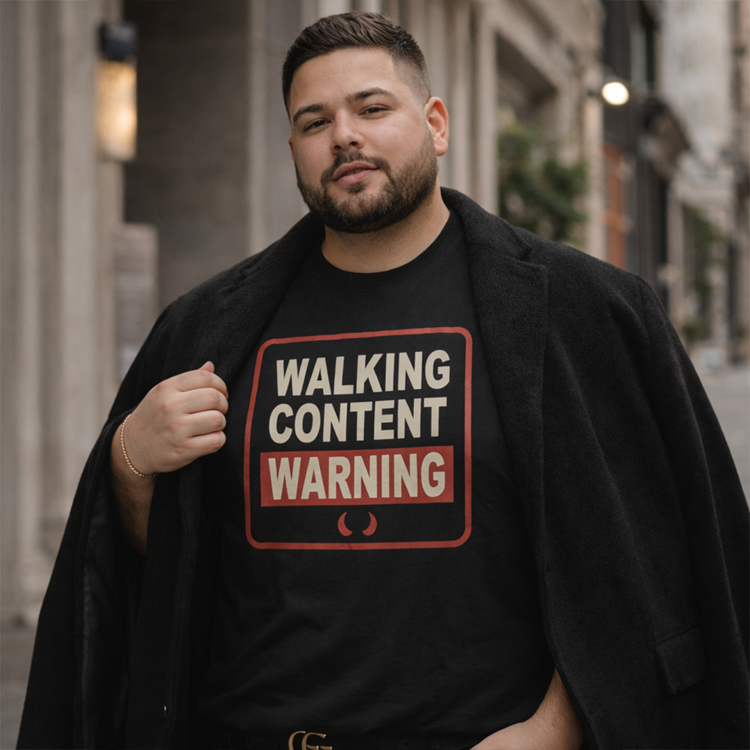 Walking Content Warning Short Sleeve T Shirt