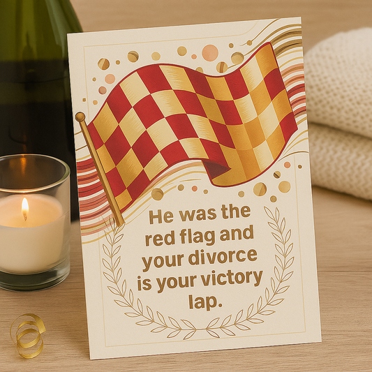 Red Flag/Victory Lap Greeting Card