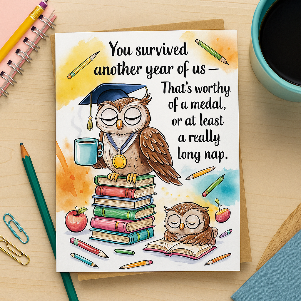 Teacher Appreciation Card "You Survived Another Year of Us"