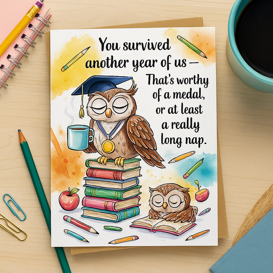Teacher Appreciation Card "You Survived Another Year of Us"