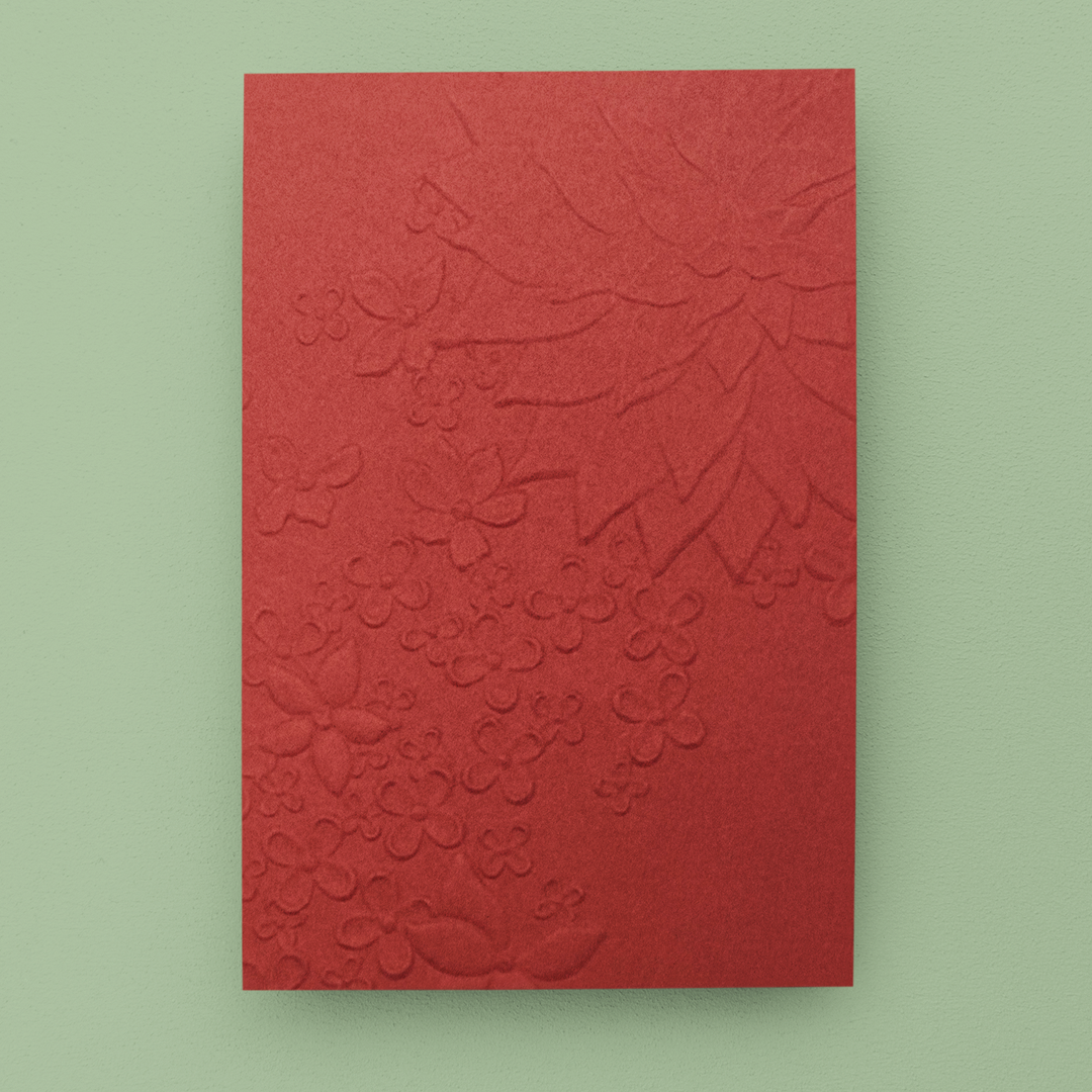 Embossed Floral Greeting Card Set of 4