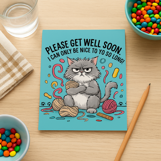 Get Well Soon Greeting Card "Grumpy Cat"