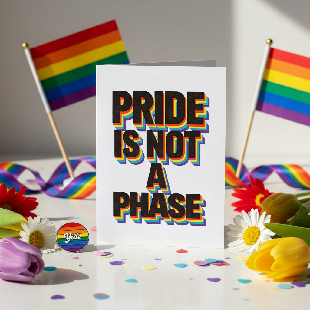 Pride Is Not A Phase Card Lifestyle Mockup